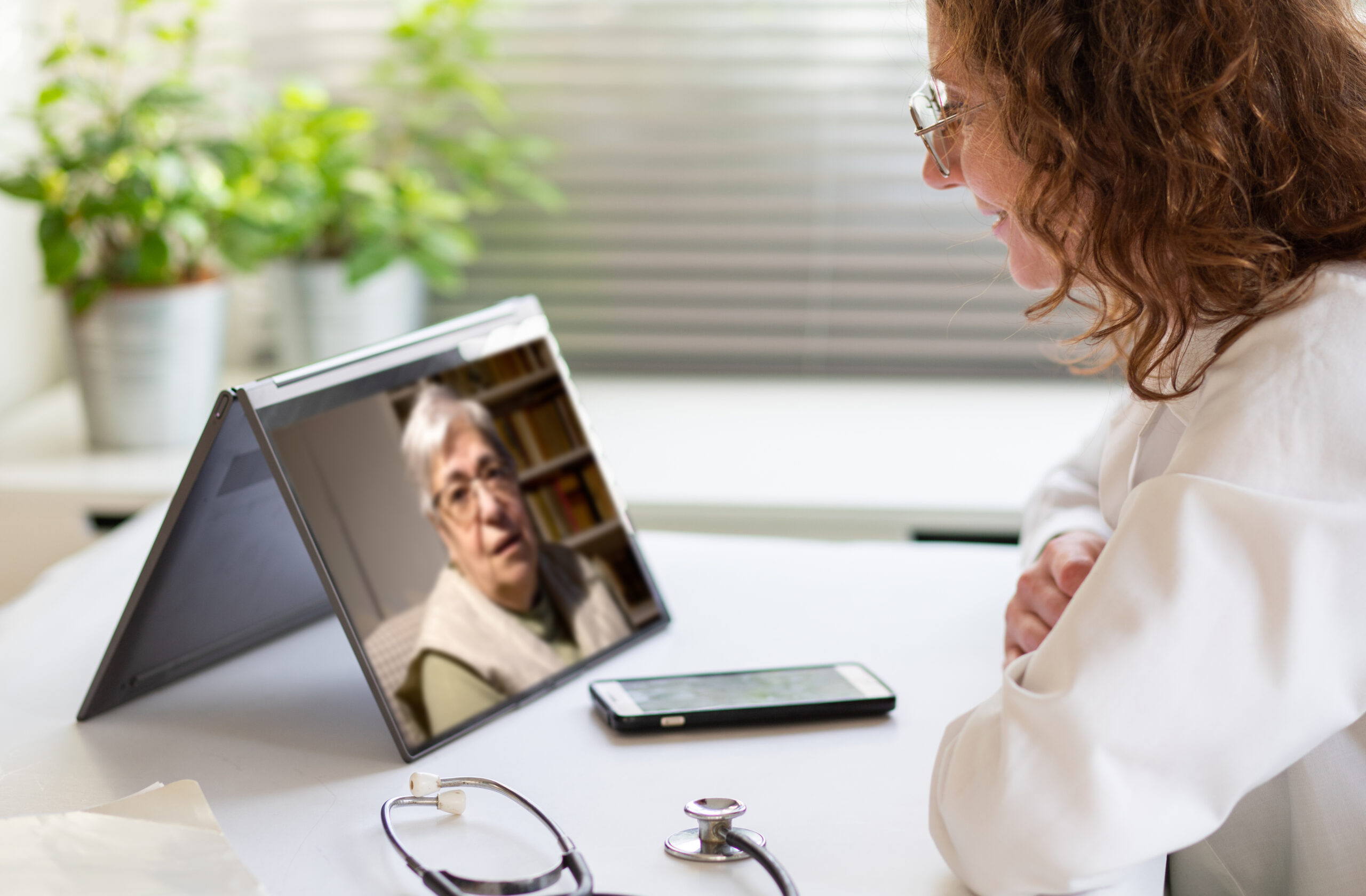 telemedicine concept elderly woman in an online consultation